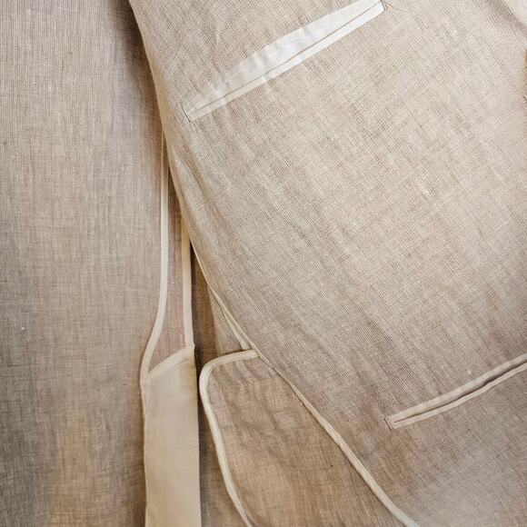 Peter Blair Light Tan Khaki Linen Preppy Blazer Jacket - Picture 5 of 7